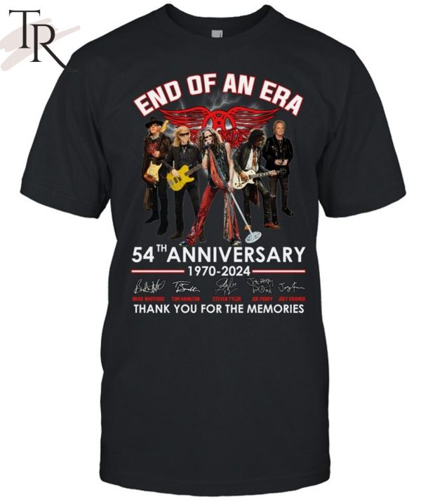 Aerosmith End Of An Era 54th Anniverasry 1970-2024 Thank You For The Memories T-Shirt