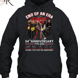 Aerosmith End Of An Era 54th Anniverasry 1970-2024 Thank You For The Memories T-Shirt