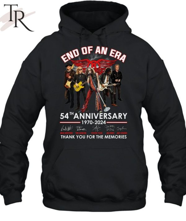 Aerosmith End Of An Era 54th Anniverasry 1970-2024 Thank You For The Memories T-Shirt