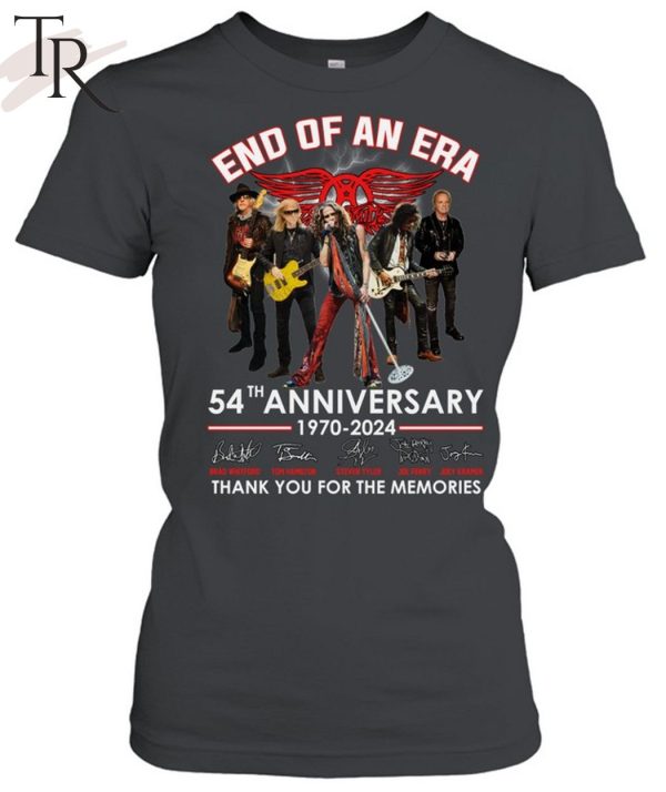 Aerosmith End Of An Era 54th Anniverasry 1970-2024 Thank You For The Memories T-Shirt