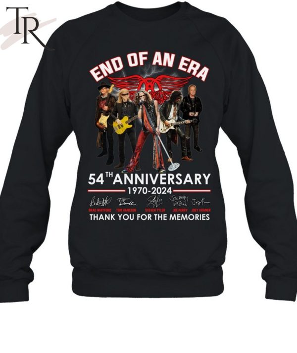 Aerosmith End Of An Era 54th Anniverasry 1970-2024 Thank You For The Memories T-Shirt