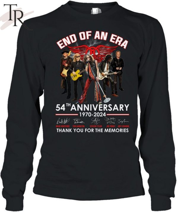 Aerosmith End Of An Era 54th Anniverasry 1970-2024 Thank You For The Memories T-Shirt