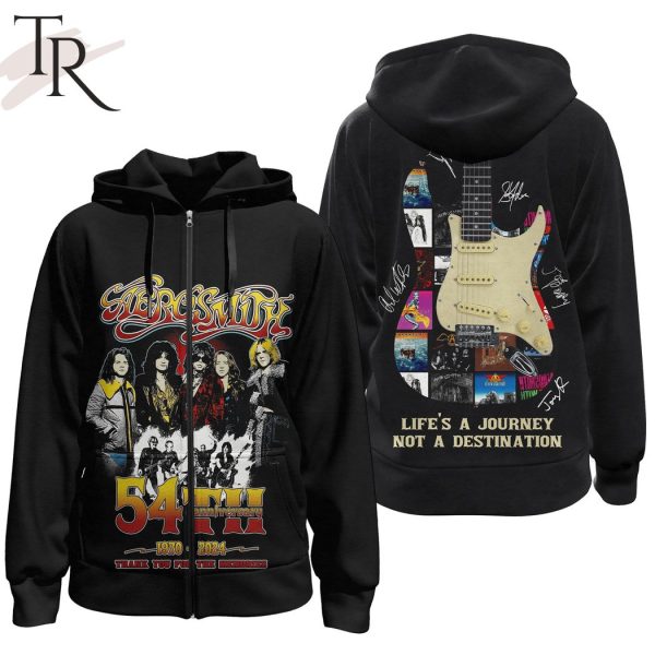 Aerosmith 54th Anniversary 1970-2024 Thank You For The Memories Life’s A Journey Not A Destination Hoodie