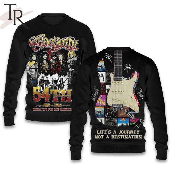 Aerosmith 54th Anniversary 1970-2024 Thank You For The Memories Life’s A Journey Not A Destination Hoodie