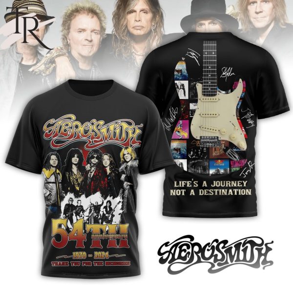 Aerosmith 54th Anniversary 1970-2024 Thank You For The Memories Life’s A Journey Not A Destination Hoodie