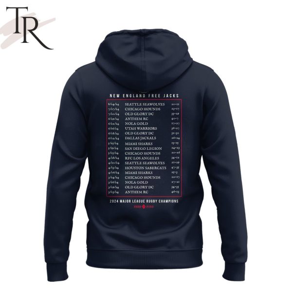 MLR Champions 2024 New England Free Jacks Hoodie