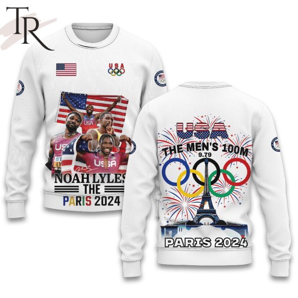 Noah Lyles USA The Men’s 100m Paris 2024 Hoodie