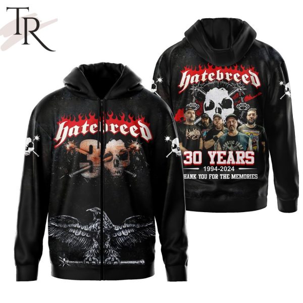 Hatebreed 30 Years 1994-2024 Thank You For The Memories Hoodie