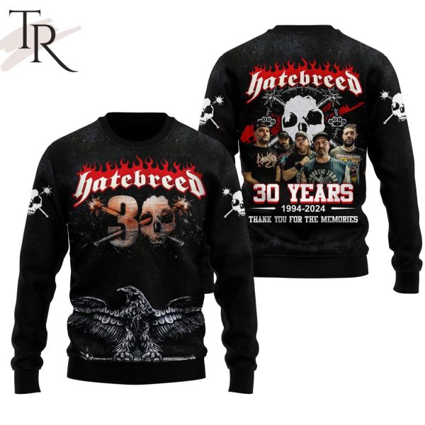 Hatebreed 30 Years 1994-2024 Thank You For The Memories Hoodie