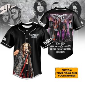 Aerosmith 1970-2024 Thank You For The Memories And It Will Exist Only In Memories And Playbacks Baseball Jersey