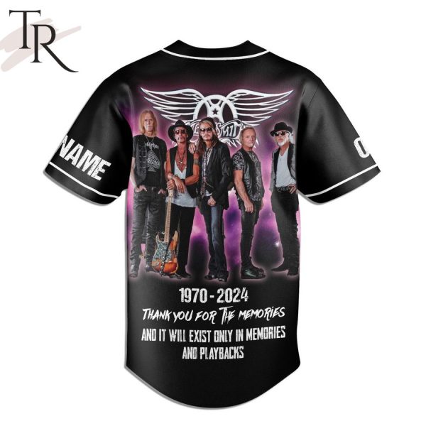 Aerosmith 1970-2024 Thank You For The Memories And It Will Exist Only In Memories And Playbacks Baseball Jersey