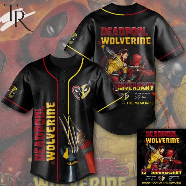 Deadpool & Wolverine 15th Anniversary Thank You For The Memories Baseball Jersey