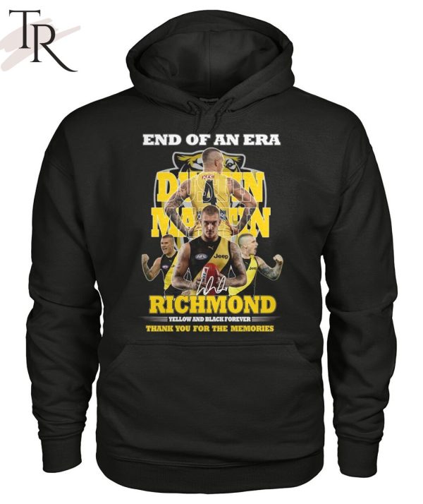 End Of An Era Dustin Martin Richmond Yellow And Black Forever Thank You For The Memories T-Shirt