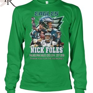 Nick Foles Philadelphia Eagles 2012-2014, 2017-2018 Thank You For The Memories T-Shirt