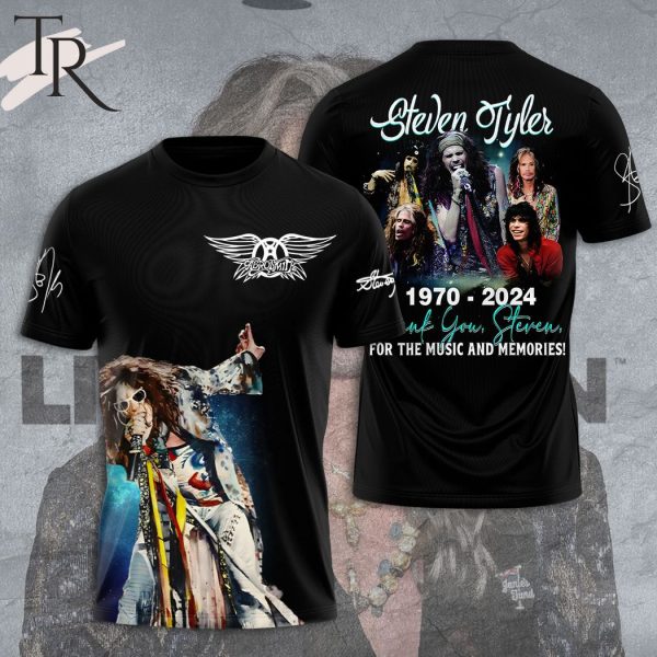 Aerosmith Steven Tyler 1970-2024 Thank You Steven For The Music And Memories Hoodie