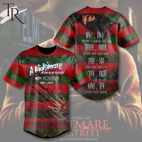 Freddy Krueger A Nightmare On Elm Street 40th Anniversary 1984-2024 Baseball Jersey