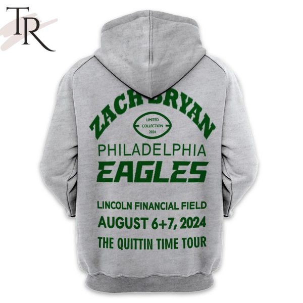 Zach Bryan Philadelphia Eagles Lincoln Financial Field August 6+7, 2024 The Quittin Time Tour Hoodie, Longpants, Cap