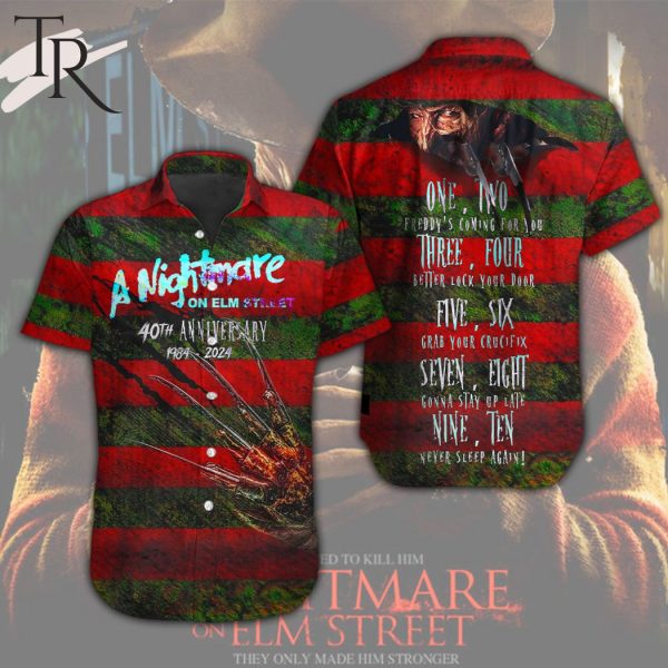 Freddy Krueger A Nightmare On Elm Street 40th Anniversary 1984-2024 Hawaiian Shirt