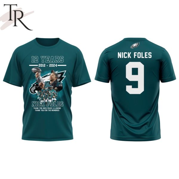 12 Years 2012-2024 Thank You Nick Foles A Legend Thank You For The Memories Hoodie