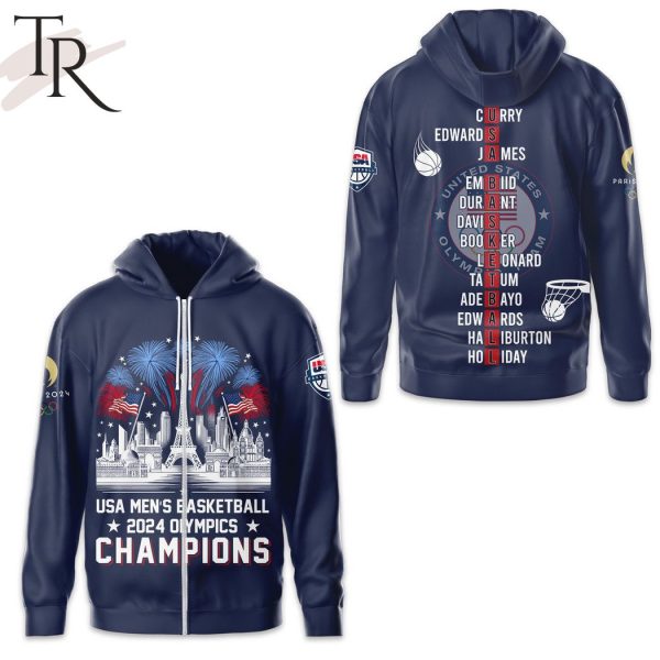 2024 Olympics Champions USA Basketball Hoodie – Navy