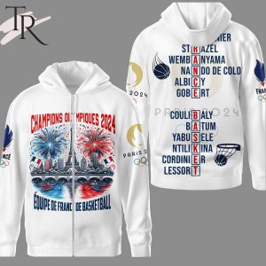 Champions Olympiques 2024 France Basketball Hoodie – White