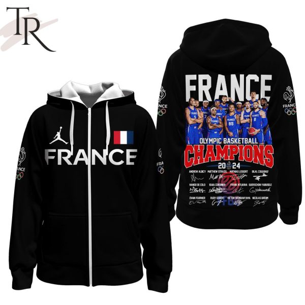 France Olympic Basketball Champions 2024 Hoodie – Black