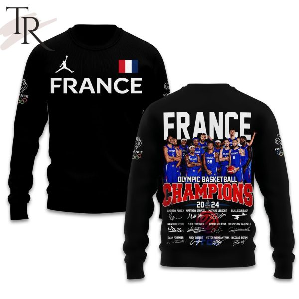 France Olympic Basketball Champions 2024 Hoodie – Black