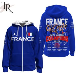 France Olympic Basketball Champions 2024 Hoodie – Blue