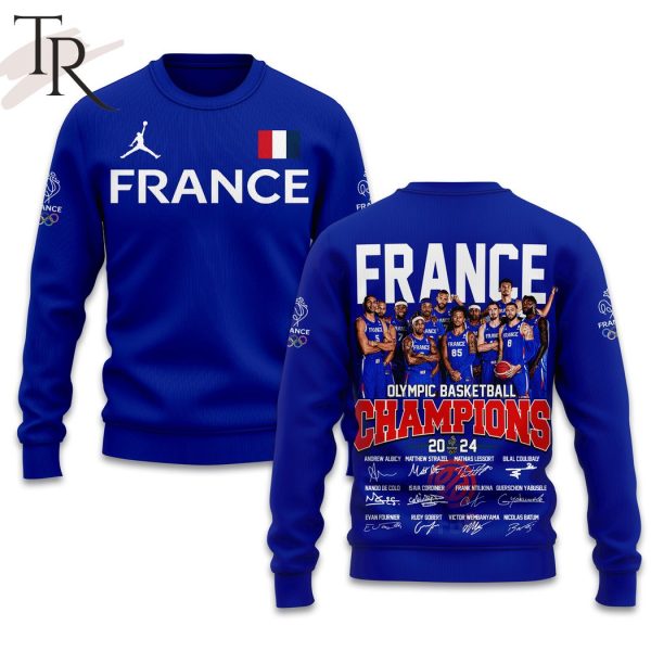 France Olympic Basketball Champions 2024 Hoodie – Blue