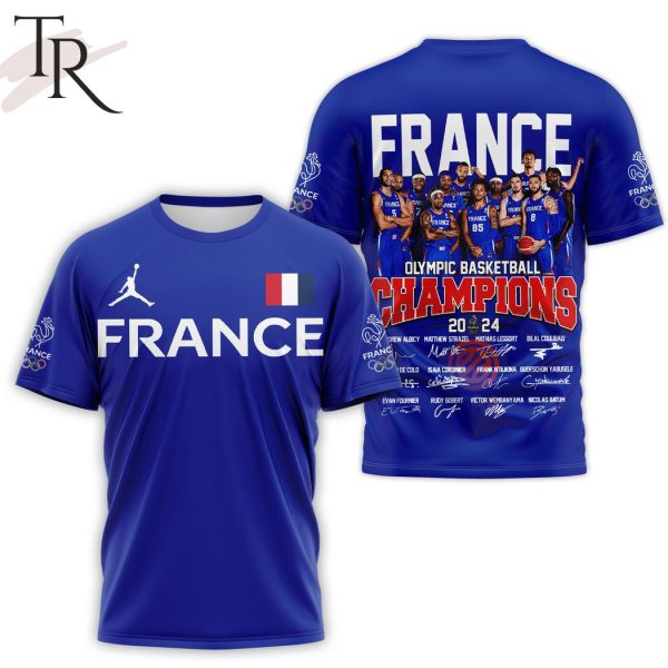 France Olympic Basketball Champions 2024 Hoodie – Blue