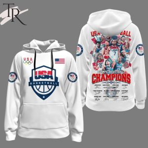 USA Basketball Olympics Basketball Champions Hoodie – White