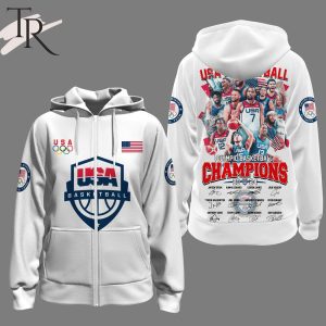 USA Basketball Olympics Basketball Champions Hoodie – White