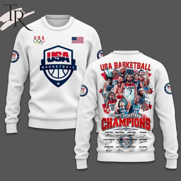 USA Basketball Olympics Basketball Champions Hoodie – White