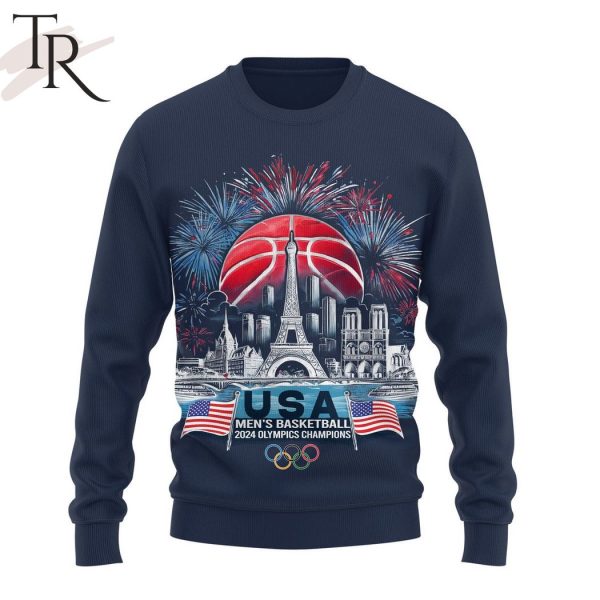 USA Men’s Basketball 2024 Olympics Champions Hoodie – Navy