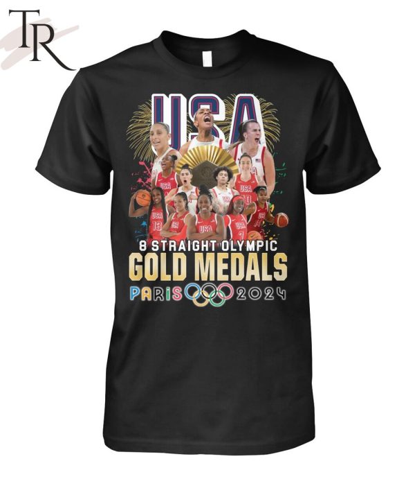 USA Basketball Women Team 8 Straight Olympic Gold Medals Paris 2024 T-Shirt