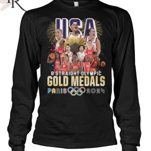 USA Basketball Women Team 8 Straight Olympic Gold Medals Paris 2024 T-Shirt