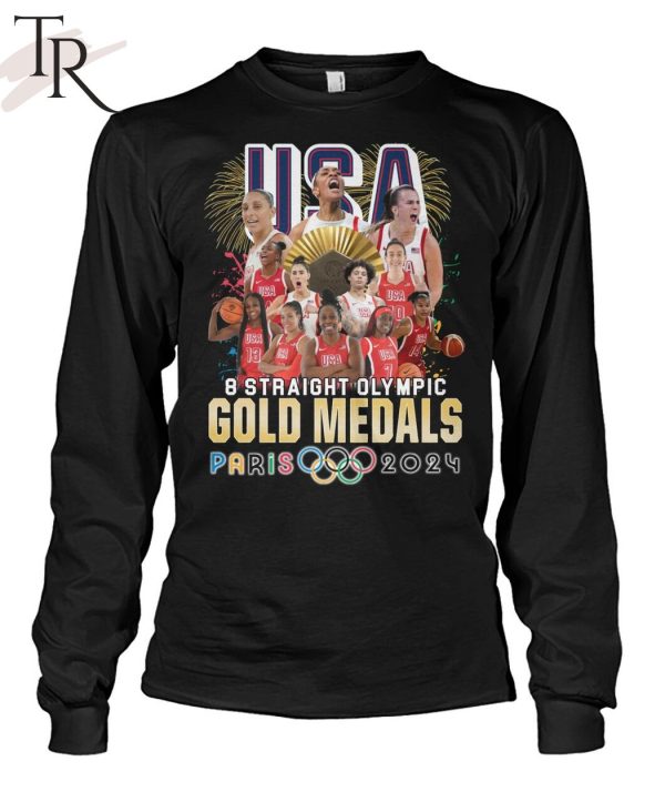 USA Basketball Women Team 8 Straight Olympic Gold Medals Paris 2024 T-Shirt