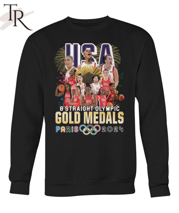 USA Basketball Women Team 8 Straight Olympic Gold Medals Paris 2024 T-Shirt