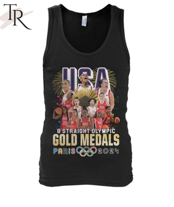 USA Basketball Women Team 8 Straight Olympic Gold Medals Paris 2024 T-Shirt