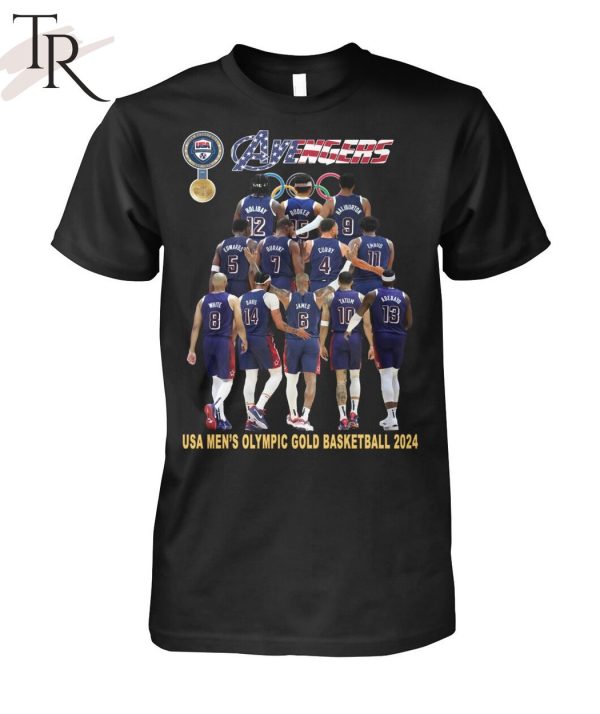 Avengers USA Men’s Olympic Gold Basketball 2024 T-Shirt