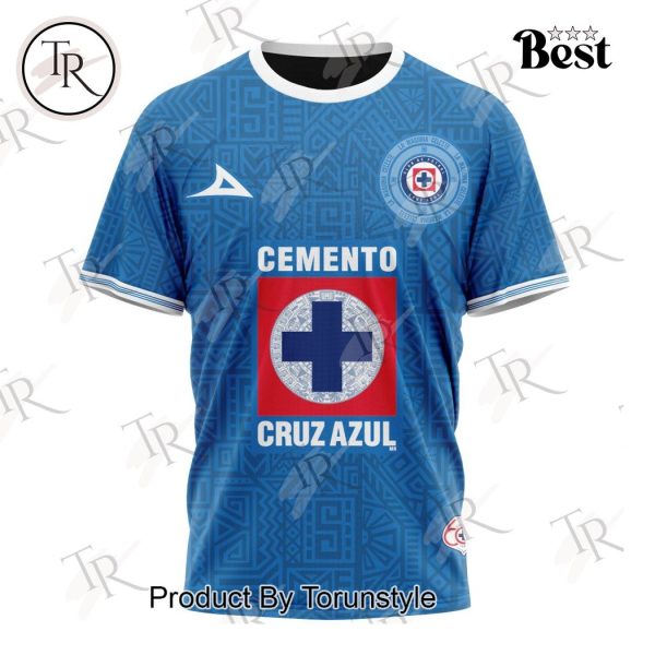 LIGA MX Cruz Azul Special 2024 Home Aztec Design Hoodie