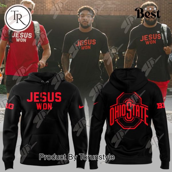 Ohio State Buckeyes Jesus Won Hoodie – Black