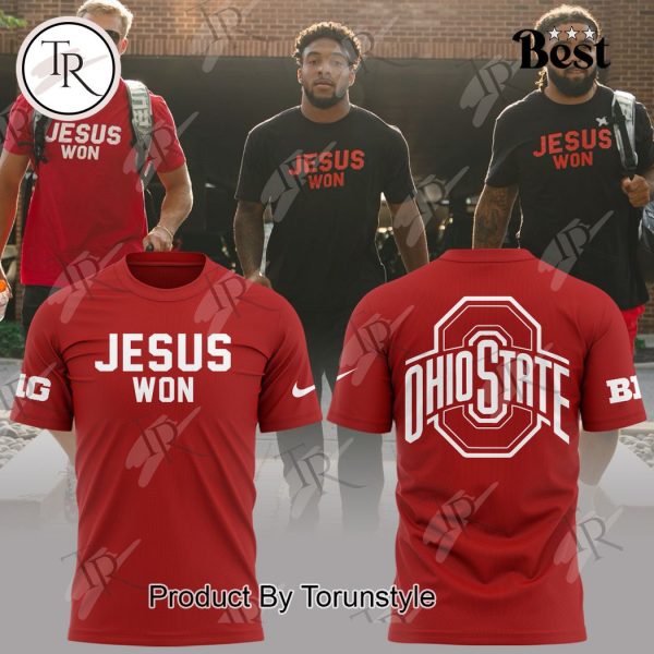 Ohio State Buckeyes Jesus Won Hoodie – Red