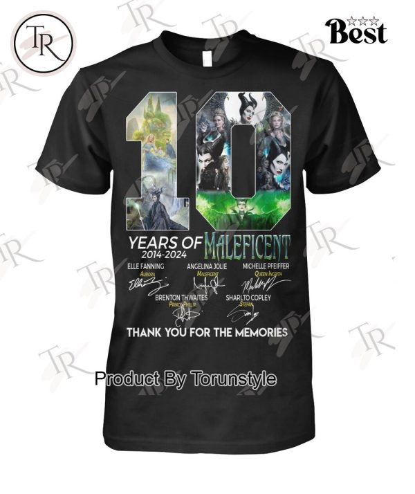 10 Years Of 2014-2024 Maleficent Thank You For The Memories T-Shirt