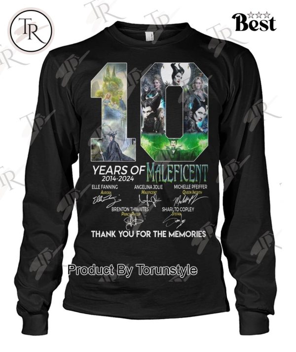 10 Years Of 2014-2024 Maleficent Thank You For The Memories T-Shirt