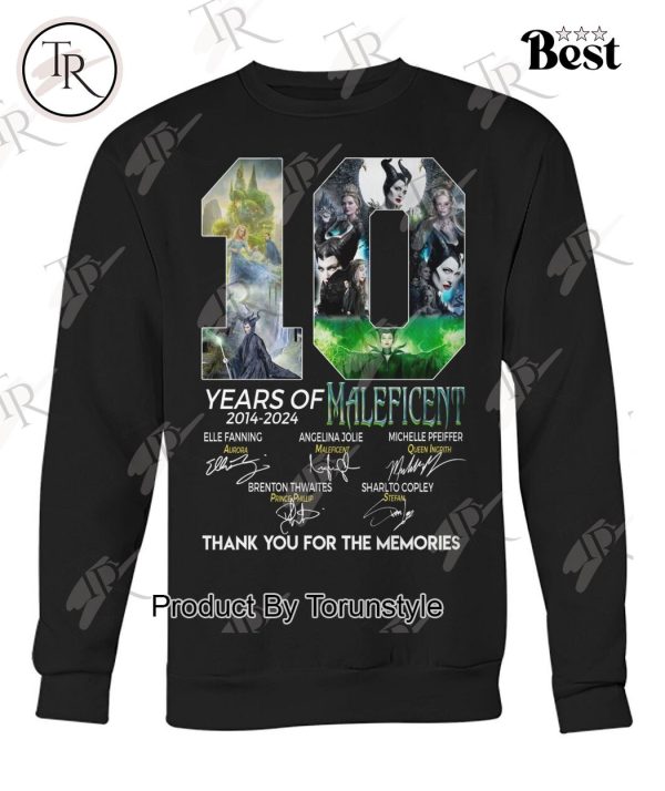 10 Years Of 2014-2024 Maleficent Thank You For The Memories T-Shirt