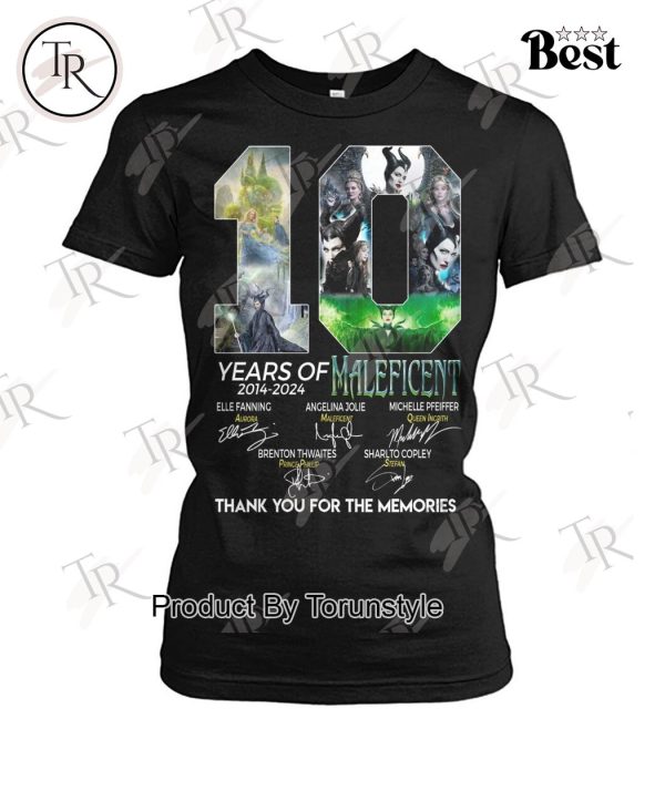 10 Years Of 2014-2024 Maleficent Thank You For The Memories T-Shirt