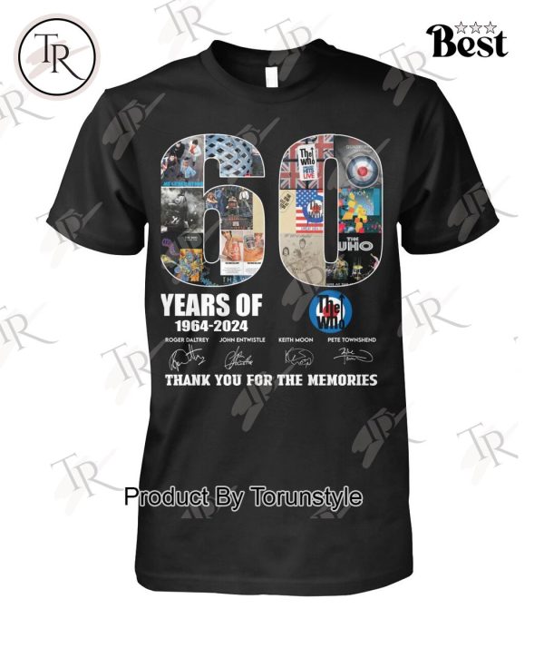 60 Years Of 1964-2024 The Who Thank You For The Memories T-Shirt