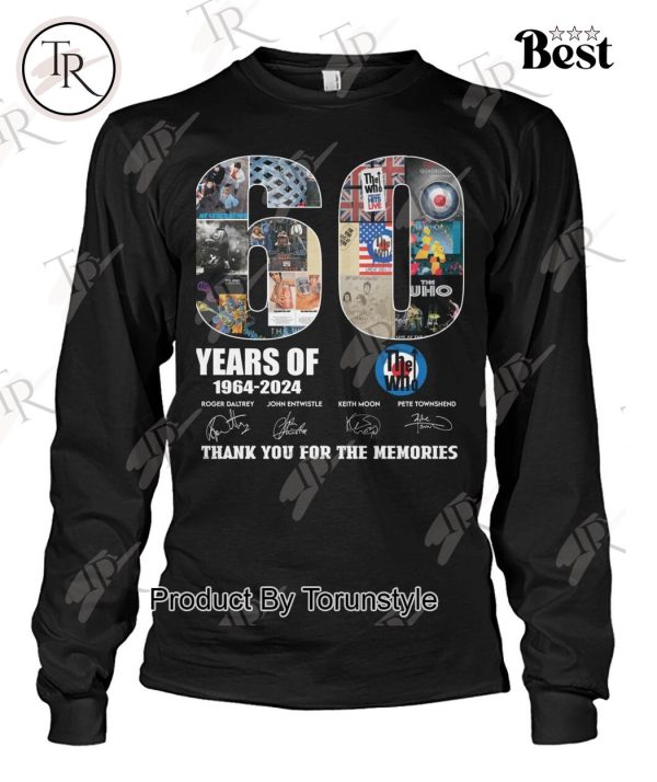 60 Years Of 1964-2024 The Who Thank You For The Memories T-Shirt