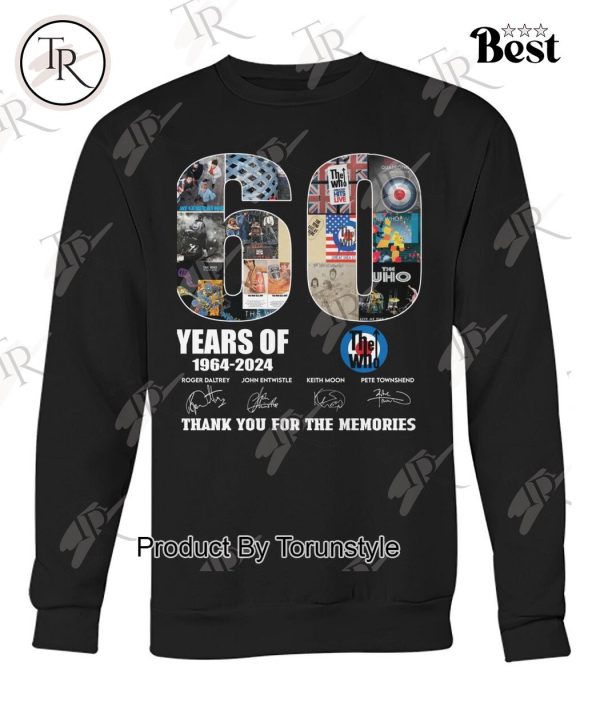 60 Years Of 1964-2024 The Who Thank You For The Memories T-Shirt